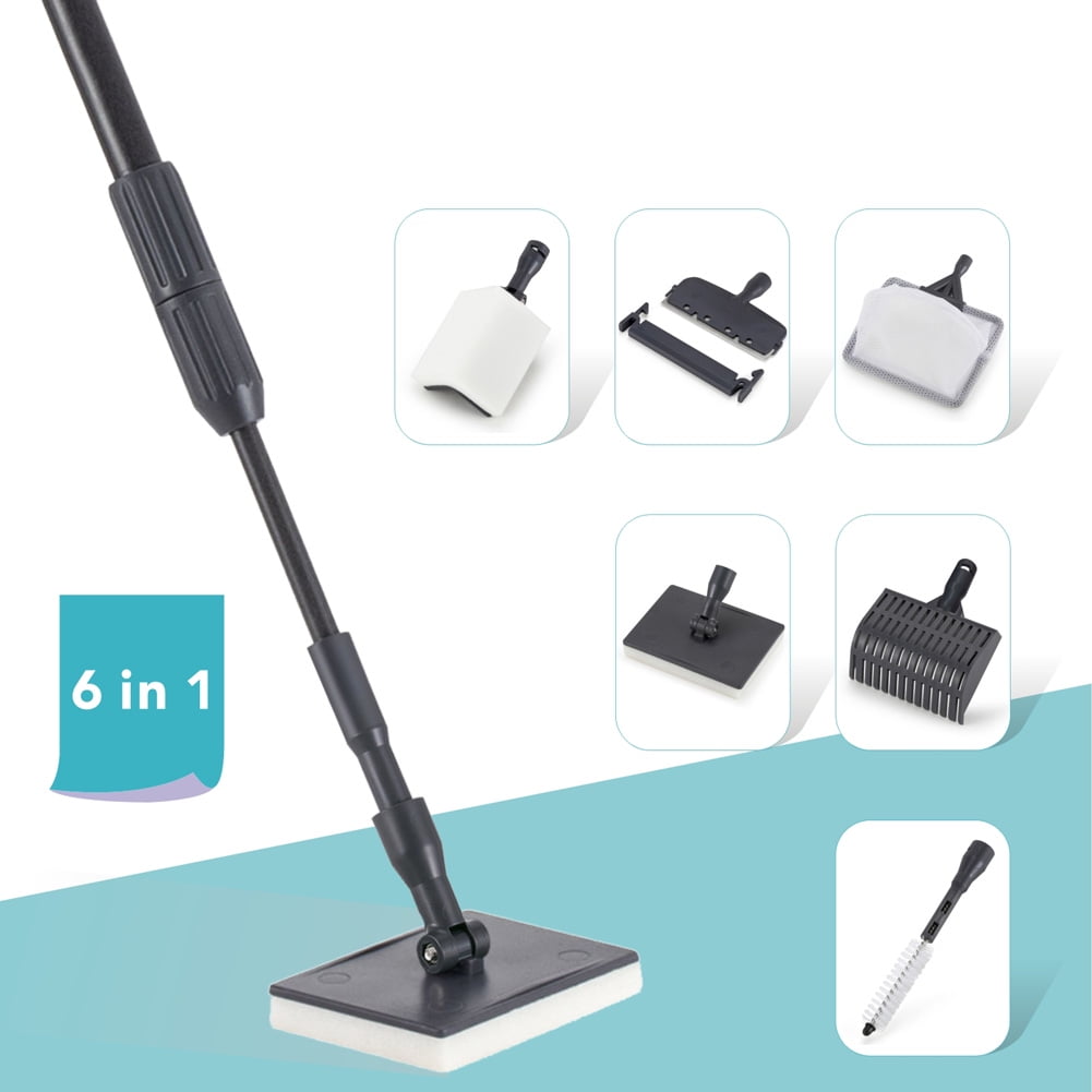 Hygger Fish Tank Cleaning Tools, Carbon Fiber 6 in 1 Fish Tank Cleaner Brush Cleaner Set