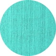thumbnail image 1 of Ahgly Company Indoor Round Oriental Turquoise Blue Industrial Area Rugs, 3' Round, 1 of 4