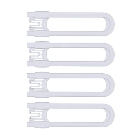 Sliding Cabinet Child Safety Locks- U Slide Door Locking for Childproof Safe Latch & Baby Proofing Lock for Wardrobe,Kitchen,Bathroom,Drawer,Fridge,Cupboard Doors Knobs & Handles (4Pack White)