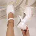 thumbnail image 6 of Miluxas Women’s Strap Platform Mary Jane Shoes, Leather Round Toe Chunky Block Heel Pumps, Vintage Dress Shoes Beige 7.5(40), 6 of 9