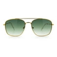 thumbnail image 4 of Mens Classic Double Bridge Rectangular Metal Rim Mobster Sunglasses Gold - Green, 4 of 7