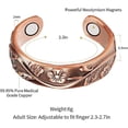 thumbnail image 3 of Pure Copper Jewelry Sets with Big Magnets, 7.1" Magnetic Copper Bangles with 6 Magnets , Copper Rings, Gifts for Men & Women, 3 of 4