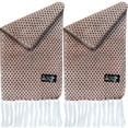 thumbnail image 1 of Bufanda Hecha a Mano AlpacaBrownWhite 2Pzas Café/Blanco 170cm x 21cm Hechas a Mano Alpaca., 1 of 4