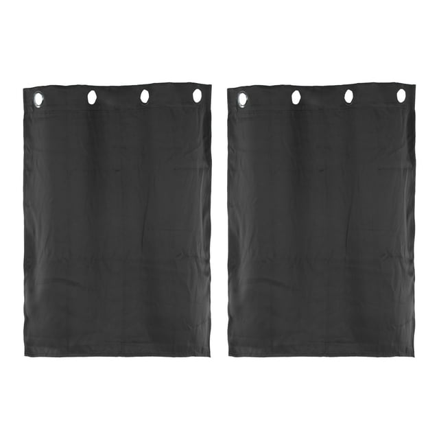 Unique Bargains Rideaux Courts à Volants, 29'L x 35'H Fenêtre Française Demi-Rideau 2 Panneaux, Noir