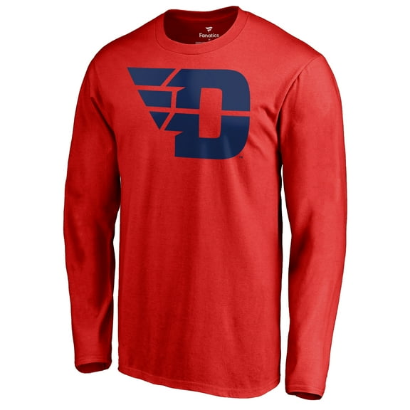 Men's Red Dayton Flyers Primary Logo Long Sleeve T-Shirt