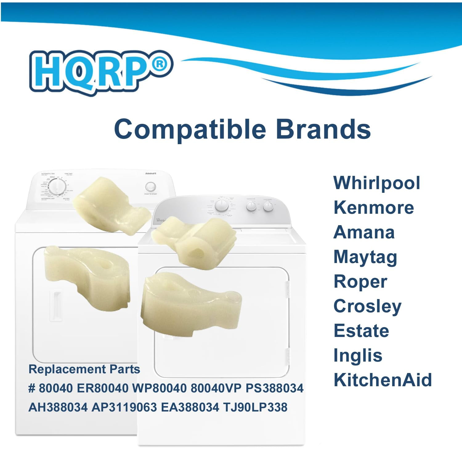 HQRP 8-Pack Washer Agitator Dogs Ears Works with Maytag 2DMTW5705TW1 3LMVWC100YW0 4GMVWC100YQ0