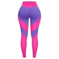 thumbnail image 5 of Womens Workout Leggings High Waisted Stretchy Soft Yoga Pants Colorblock Love Heart Sports Activewear (One Size, Hot Pink), 5 of 6