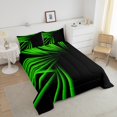 thumbnail image 4 of Erosebridal Gradient Bedding Twin Comforter Set, Green Abstract Ombre Down Comforter, Geometric Striped Decor, Reversible 2pcs, 4 of 7