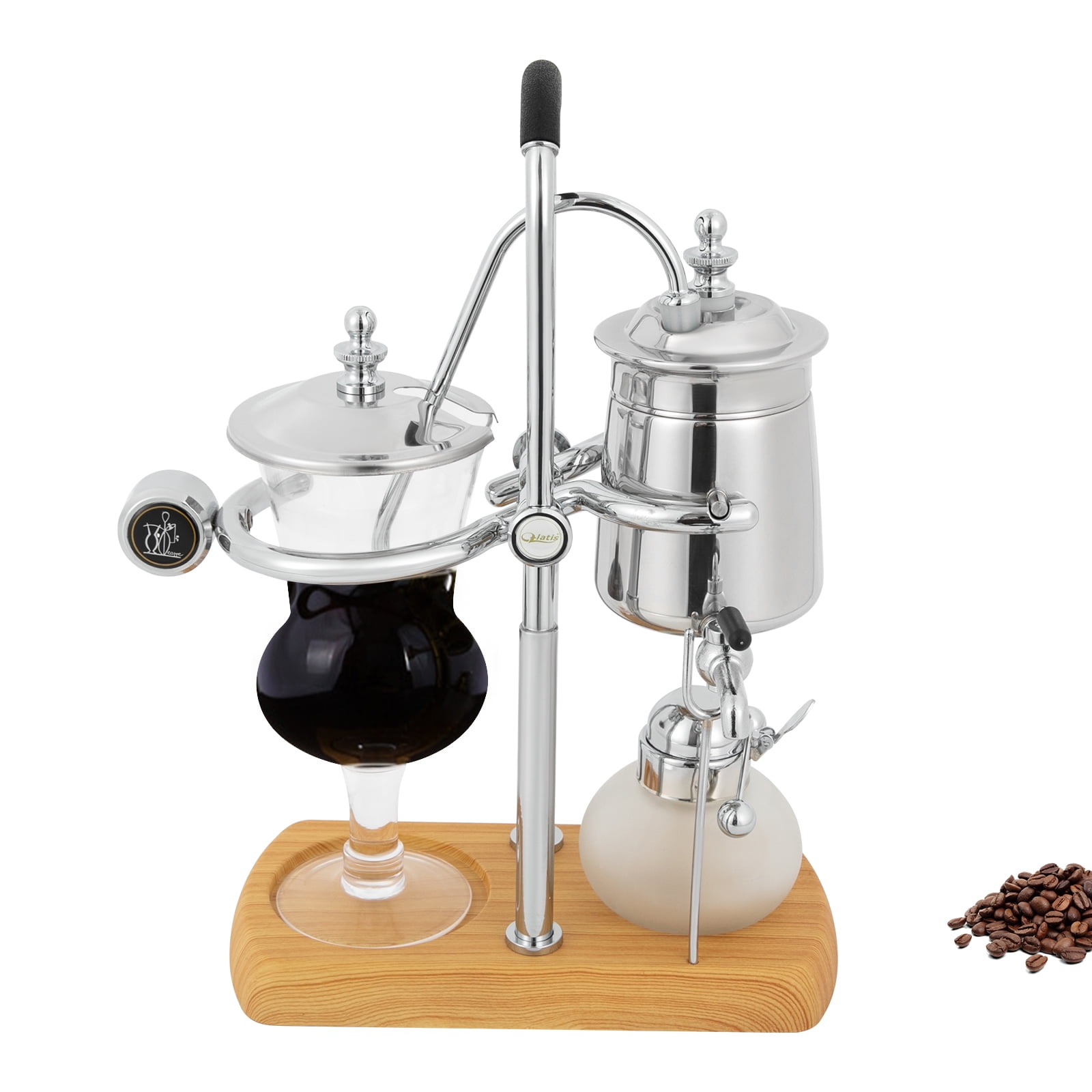 Wildnix Siphon Coffee Maker with Alcohol Lamp, Antique Style, Stable Base, Plastic Filter for Rich Flavor, 37Qt Large Capacity, Ideal for Home or Office Brewing