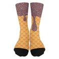 thumbnail image 2 of Luvior Ice Cream Socks For Youth Teen Funny Sports Baseball Ice Cream Drip Baseball Sock Boys Kids Girls Athletic Crew Sock, 2 of 3