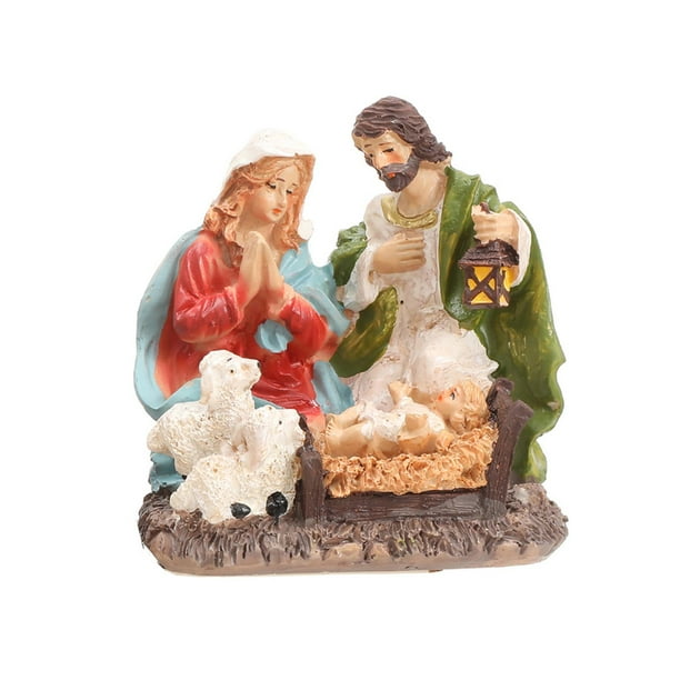 Estatuilla del Nacimiento de Jesús BLESIY Estatua Navideña de Resina Estilo B