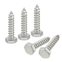 Uxcell Hex Head Lag Screws Bolts, 1/4" x 1-1/4" 304 Stainless Steel Partial Thread Wood Screws, 20 Pack