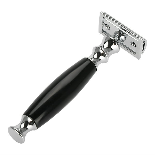 Plantilla de acero inoxidable para dar forma a la barba y maquinilla de afeitar para bigote (maquinilla negra)