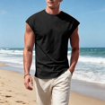 thumbnail image 2 of WULMLEO Mens Sleeveless Tank Tops Workout Muscle Athletic Cut Off Tee Shirts Casual Loose Lightweight Running Gym Sports Shirts Black L, 2 of 3