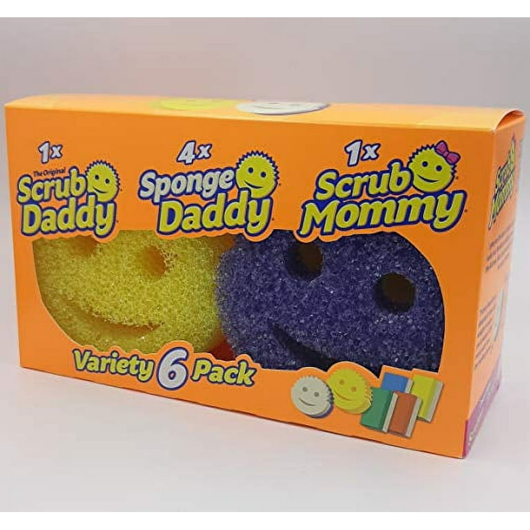 Scrub Daddy 6 Scrub Daddies + 1 Daddy Caddy variety pack Polymer Foam Sponge  (6-Pack) in the Sponges & Scouring Pads department at