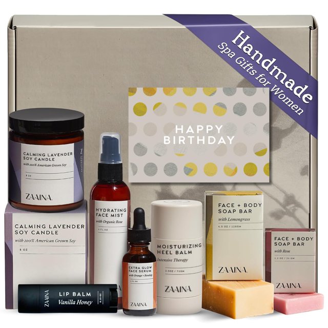 Set de regalo de spa ZAAINA, regalo de cumpleaños para mujer, con vela y jabón