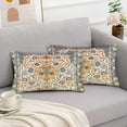 thumbnail image 4 of Persian Carpet Tribal Pattern Throw Pillow Cover Set of 2 Persian Ethnic Geometric Chaotic Pillow Case 12x20 Inch Decorative Men Women Boy Girl Room Cushion Cover for Home, 4 of 6