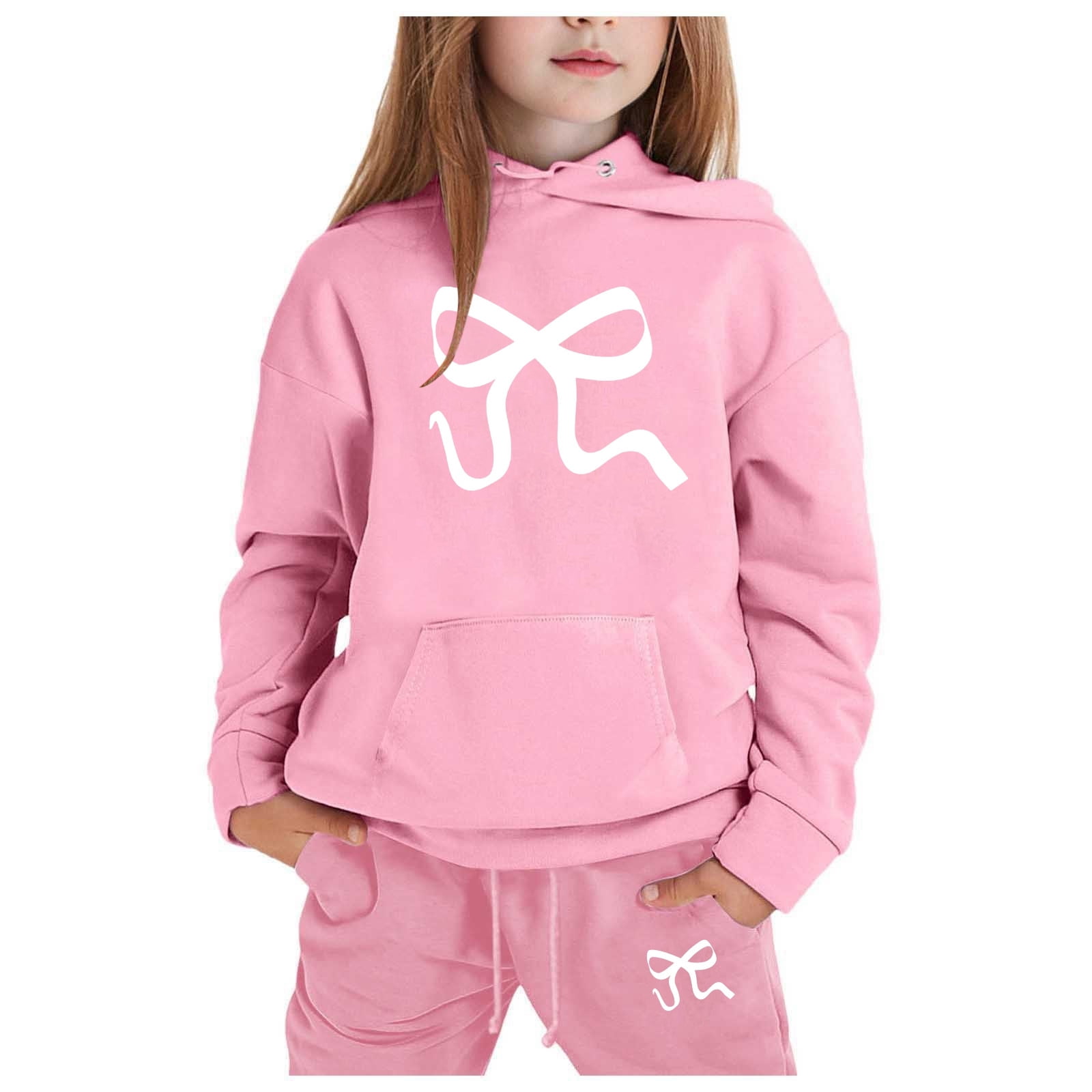 Hiiyo Ensemble de Survêtement pour Petites Filles, Sweat à Capuche