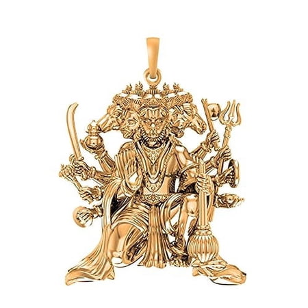 925 Sterling Silver 22k Gold Plated God Panchmukhi Hanuman Pendant Lord Panch mukhi Hanuman Locket for Men and Women
