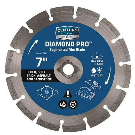 UPC: 0081838754709 | Century Drill & Tool 75470 Segmented Rim Diamond Saw Blade