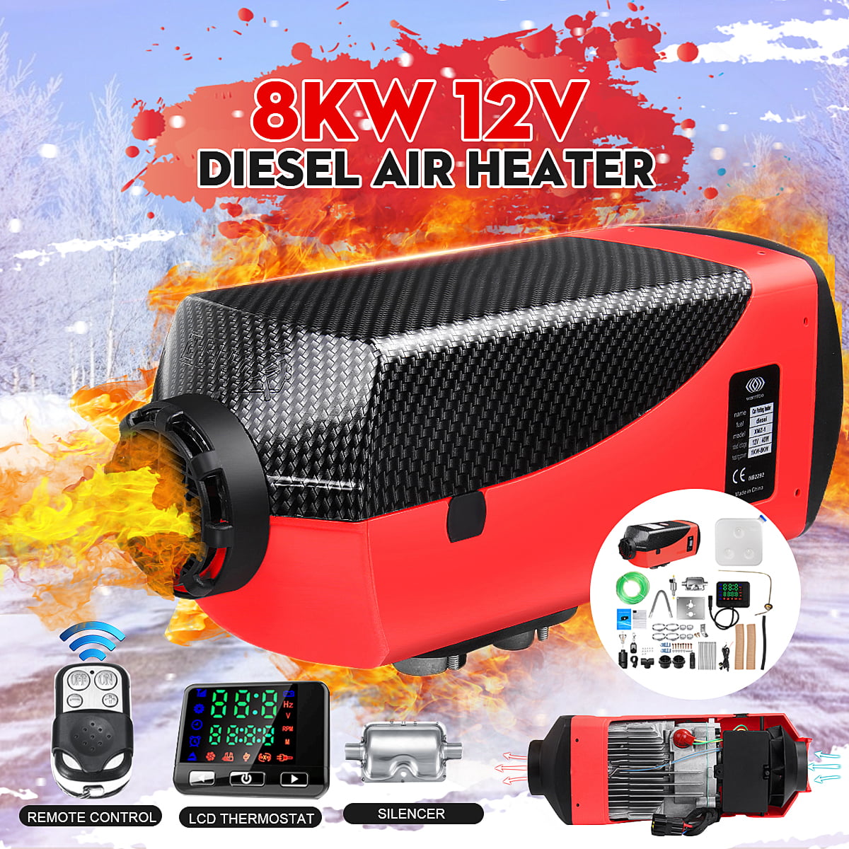 8KW 12V Diesel-Heizung Standheizung Luftheizung LCD Auto Air Heater Für PKW LKW