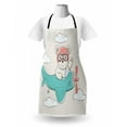thumbnail image 3 of Adventure Cartoon Apron, Bear Flying in the Sky Among the Clouds on Biplane, Unisex Kitchen Bib with Adjustable Neck for Cooking Gardening, Adult Size, Pale Mauve Seafoam, by Ambesonne, 3 of 4