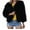 Black, variant on Ecqkame Women's Long Sleeve Fluffy Faux Pelt Warm Coat Ladies Solid Winter Turn Down Collar Coat Jacket Outerwear White 3XL