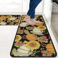 thumbnail image 4 of Fall Pumpkin Kitchen Rugs and Mats Sets of 2,Thanksgiving Farmhouse Kitchen Decoration Rubber Backing Non-Slip Floor Mat for Sink Waterproof Laundry Room Rugs,Black 17x24+17x48inch, 4 of 5