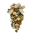 thumbnail image 2 of WWC Fall Teardrop Wreath, Artificial Maple Leaf Bow Door Hanging with Pumpkins and Berries, Autumn Thanksgiving Decor for Front Door and Wall, 2 of 7