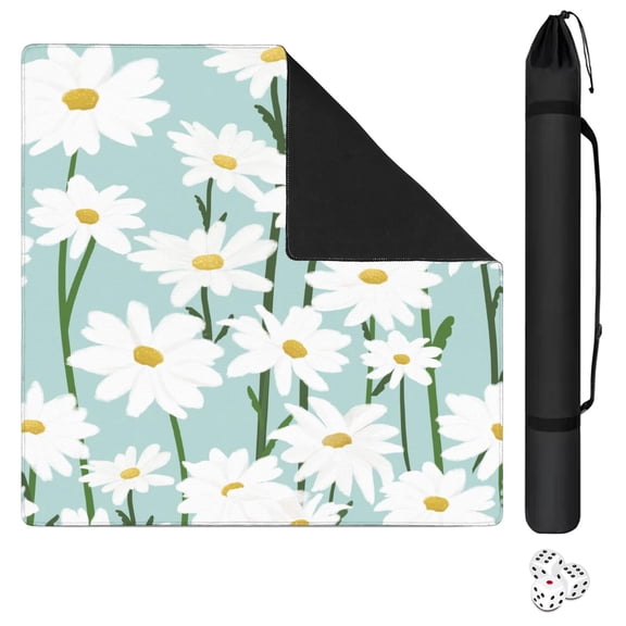 Floral Large Square Rubber Mat 31.5x31.5 Inches for Your Game Table Superior Anti-Slip Performance for Mahjong Tile and Card Games