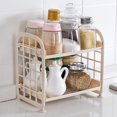 thumbnail image 4 of Moyic Hi.FANCY, estante de almacenamiento de plástico para baño de 2 capas, estante de cocina para inodoro, organizador de cosméticos para Almacenamiento y organización del hogar Beige, 4 of 6