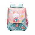 thumbnail image 2 of CHAO Bonita mochila para niños pequeños con bolsillo lateral, mochila escolar con dibujos de animales para niños y niñas, bolsa de viaje, material para guardería, color rosa claro, 2 of 4