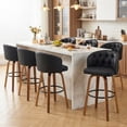 thumbnail image 4 of Fahomiss 26" Swivel Counter Height Bar Stools Set of 6, Black Leather Farmhouse Kitchen Stools, 4 of 10