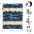 thumbnail image 4 of Blue Gold Wave Marble Pattern Blanket,Comfortable Soft Flannel Throw Blanket,All Season,Warm Lightweight Blankets for Sofa Bed Couch Living Room Chair,30"x40", 4 of 4