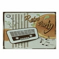 thumbnail image 1 of 70s Party Cutting Board, Retro Party Themed Art Old Radio Cocktails Floral Details Print, Decorative Tempered Glass Cutting and Serving Board, Small Size, Orange Dark Brown Beige, by Ambesonne, 1 of 1