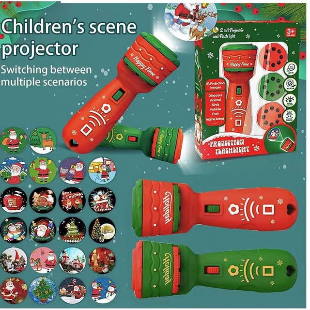 Fiudx Proyector Multifunción, Juguete Luminoso de Regalo, Diseño de Linterna de Estrella, Ranura para Tarjetas de Rompecabezas, Desarrollo Cerebral Interactivo, Diversión Navideña, Tamaño 4 X 11,5 Cm