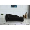 thumbnail image 2 of Maklaine Contemporary Upholstered Black Velvet Chaise with Stainless Steel Base, 2 of 8