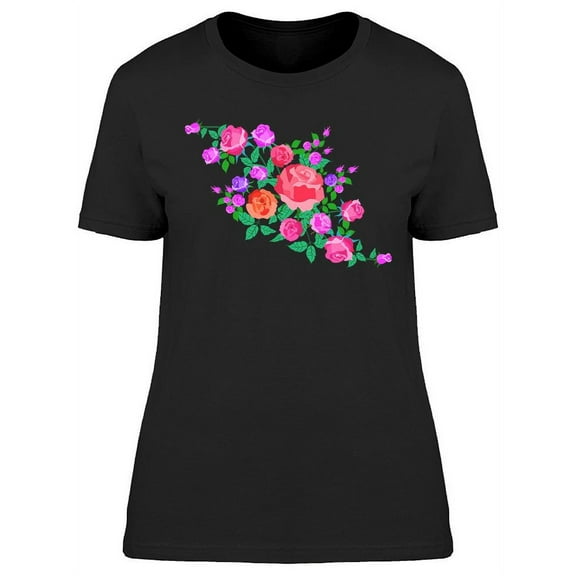 Pink Rose Bouquet T-Shirt Women -Image by Shutterstock, Female Medium