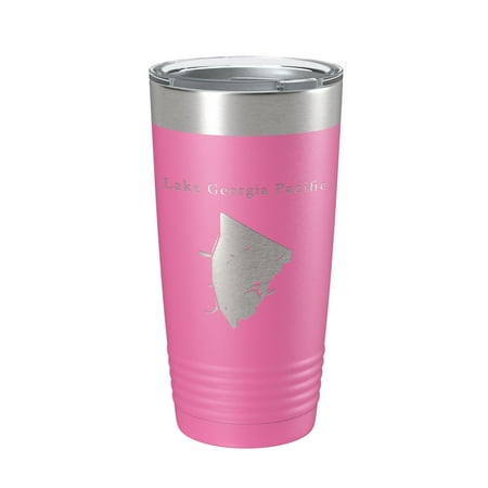 

Lake Georgia Pacific Map Tumbler Travel Mug Insulated Laser Engraved Coffee Cup Arkansas 20 oz Pink