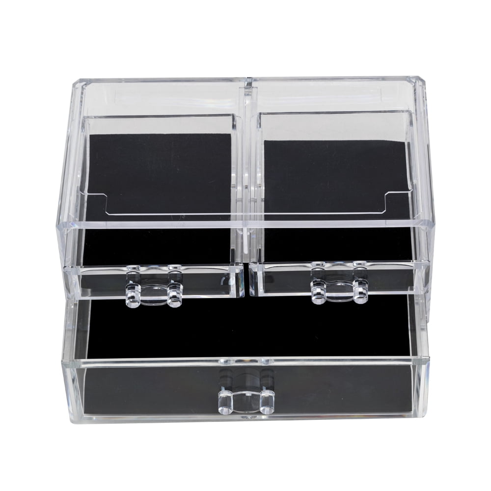 Acrylic Jewelry & Cosmetic Storage Display Box with 3 Drawers/Cosmetic Organizer