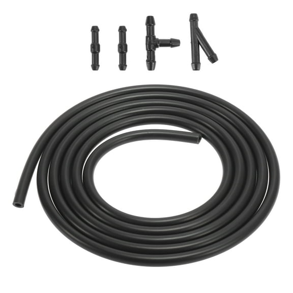 Windscreen Washer Jet Nozzle Hose Tube Kit 2 Meters Washer Fluid Hose and 4 Connectors for Universal Car SUV Pickup Auto