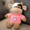 thumbnail image 6 of Plush Cow Stuffed Animal,12 Inch Cute Dairy Cow in Pink Knit Sweater with Heart Loves Patch Valentine’s Day Birthday Present Home Office Decor, 6 of 7