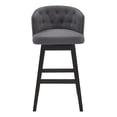 thumbnail image 2 of Benjara 30 Inches Button Tufted Fabric Padded Swivel Barstool, Gray, 2 of 5