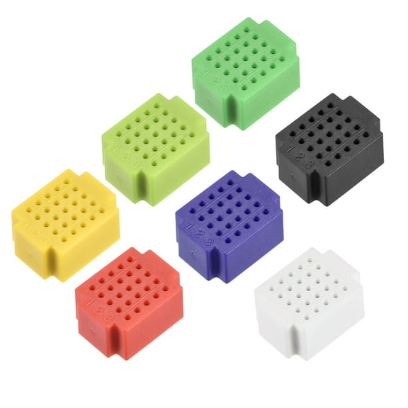 Uxcell 7pcs Mini Breadboards 25 Tie Point Solderless Breadboards for DIY Electronics kit