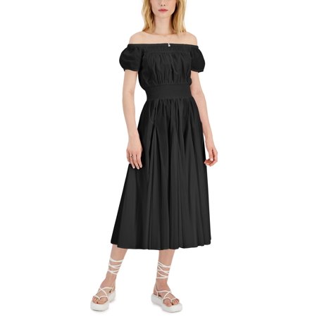 INC International Concepts Off The Shoulder Dress Deep Black S