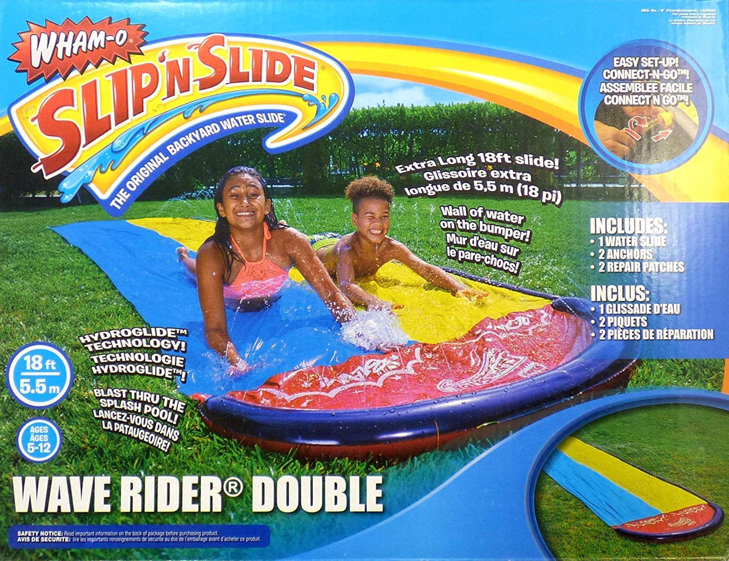 Whamo Double Slip and Slide with Boogies Summer Slide Wham-O Double Wave Rider 