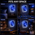 thumbnail image 7 of Playing Cards Neon Signs 15.8"x 11.8" Led Sign Gamer Neon Light USB Powered Switch Light up Sign Wall Neon Sign for Wall Decor Bedroom Bar Shop Hotel Christmas Birthday Party, 7 of 7