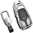 thumbnail image 1 of Zinc Alloy Key Fob Cover,Keychain,Full Protection Car Key Case for Audi A4 A5 A6 A7 Q5 R8 S4 S5 S6 S8 SQ5 SQ7 TT RS4 Smart Remote Keyless Keyshell Accessories,Silver Color,For Audi A, 1 of 7