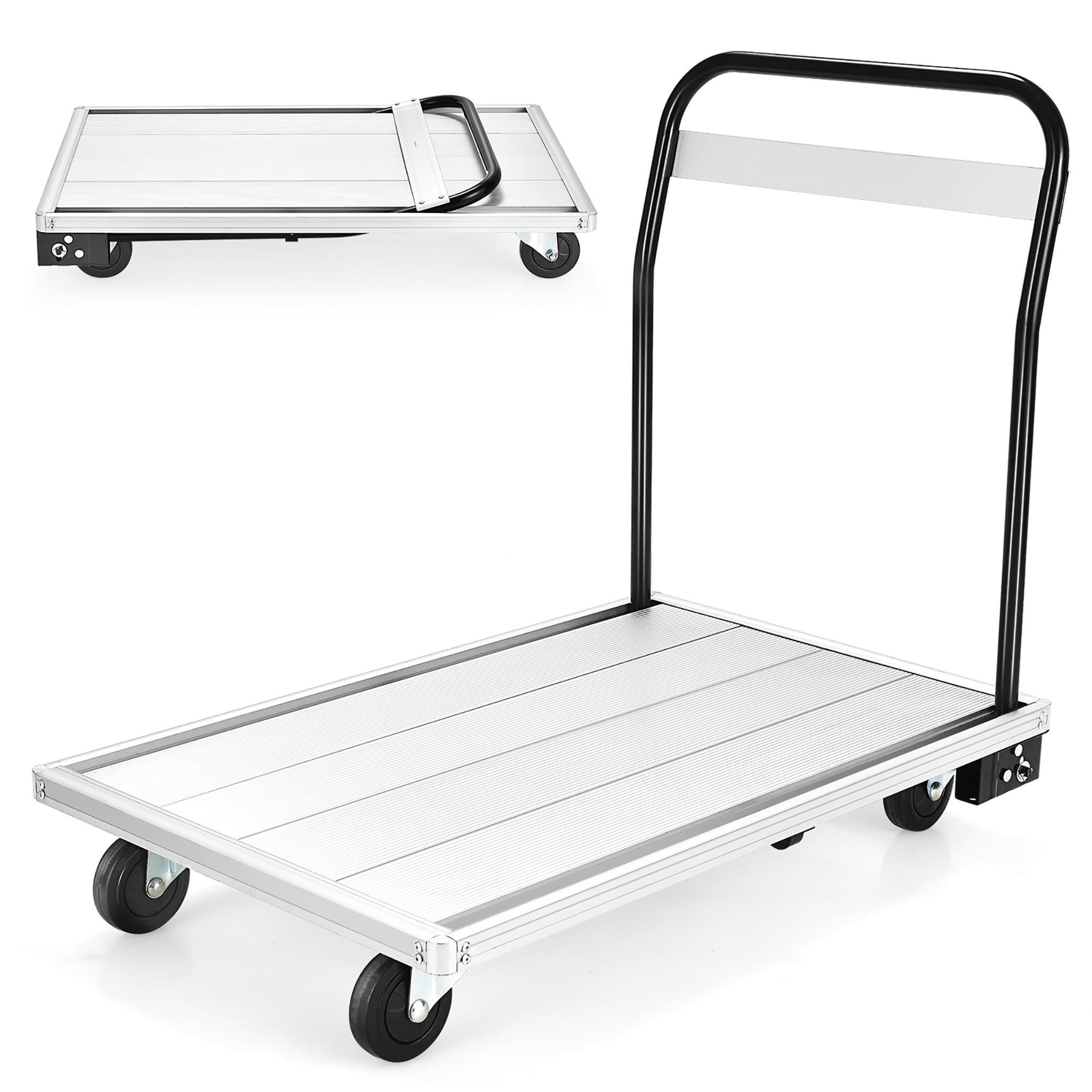 Details about   440lbs Platform Dolly Rectangle Wood Utility Cart Wheeled Moving Transporter 