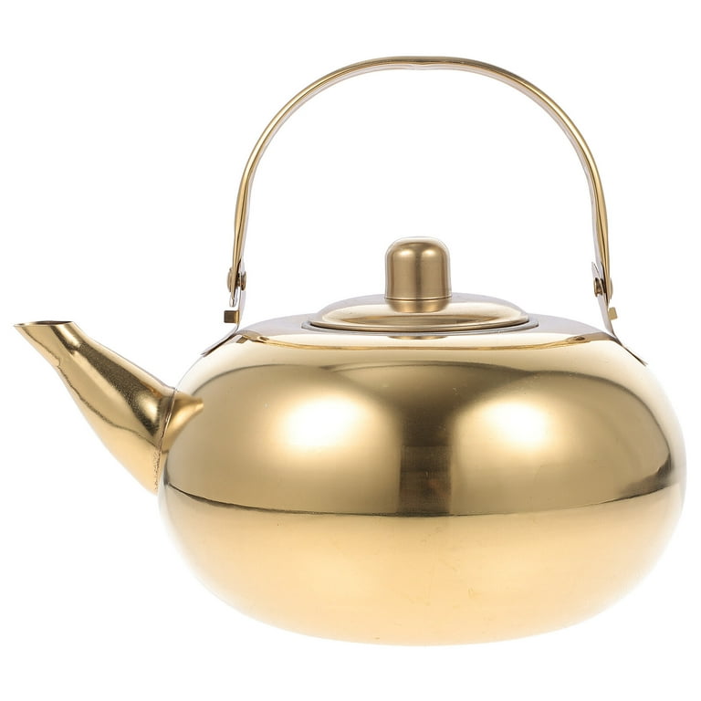 Thick Stainless Steel Tea Pot Insulated Kettle Thermal Teapot Water Pot for  Kitchen Restaurant Hotel (Silver, 1L)